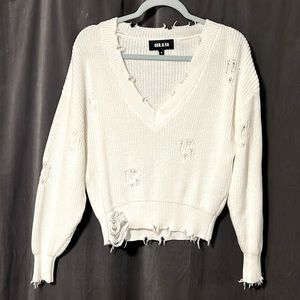 SER.OYA breathable cotton knit sweater with V neckline.size S